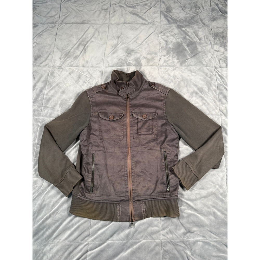 Banana Republic Heritage Mens Brown Mixed‎ Media Utility Military Jacket Size M